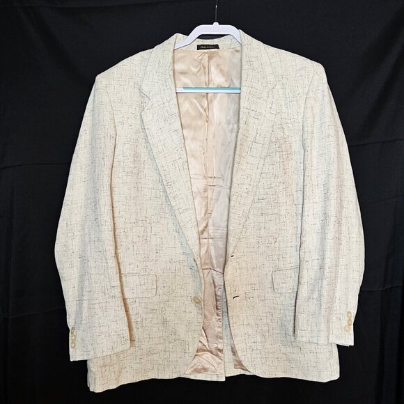 Vintage Hill & Archer 42R Linen Blend Light Tan Men's Blazer - Picture 3 of 4